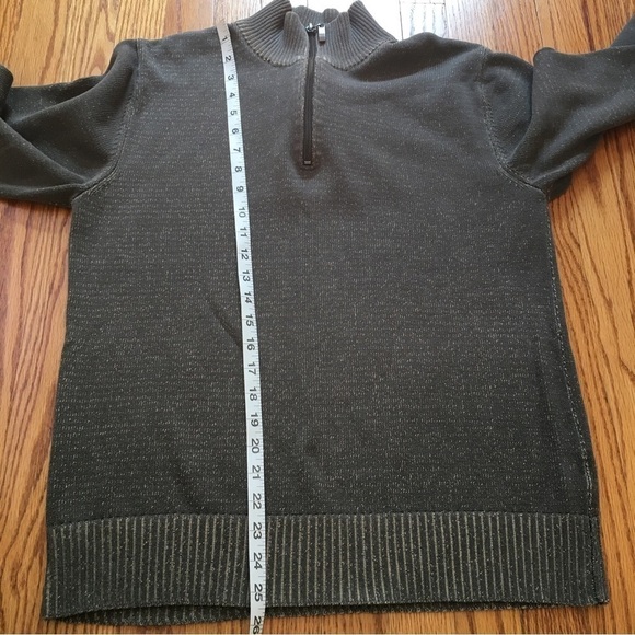 Structure Mens Pull Over Half Zip Grey Brown Sweater - Picture 13 of 15